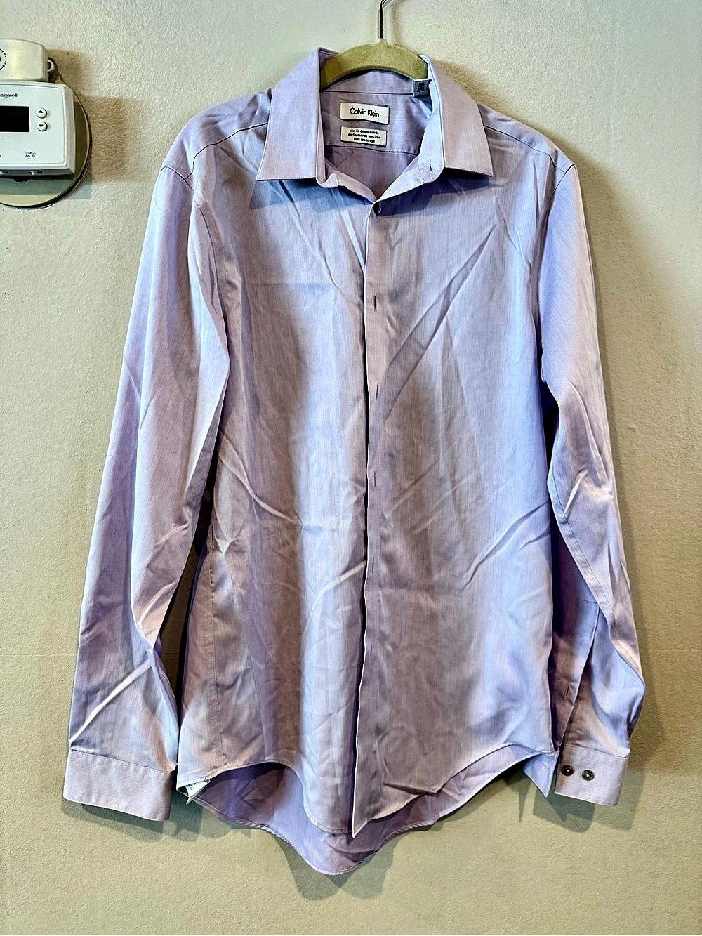 Calvin Klein Infinite Non-Iron Slim Fit Dress Shirt Purple 15 1/2